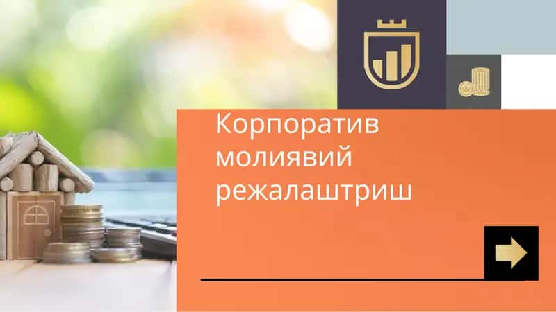 Корпоратив молиявий режалаштириш 1