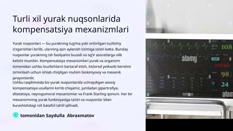 Yurak nuqsonlarida kompensatsiya mexanizmlari 1