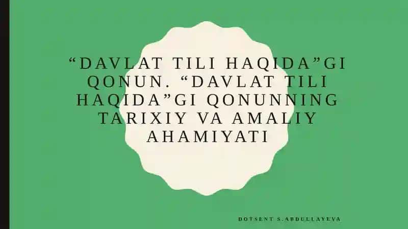 Davlattili haqida giqonun