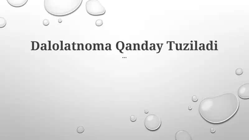 Dalolatnoma Qanday Tuziladi 1