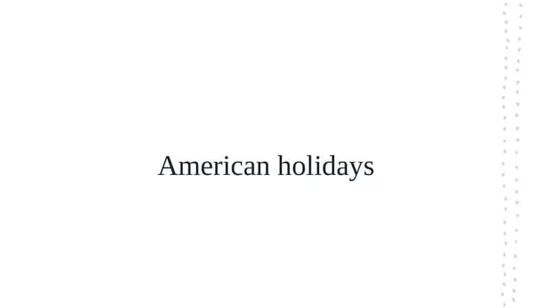 Modern American Holidays 1