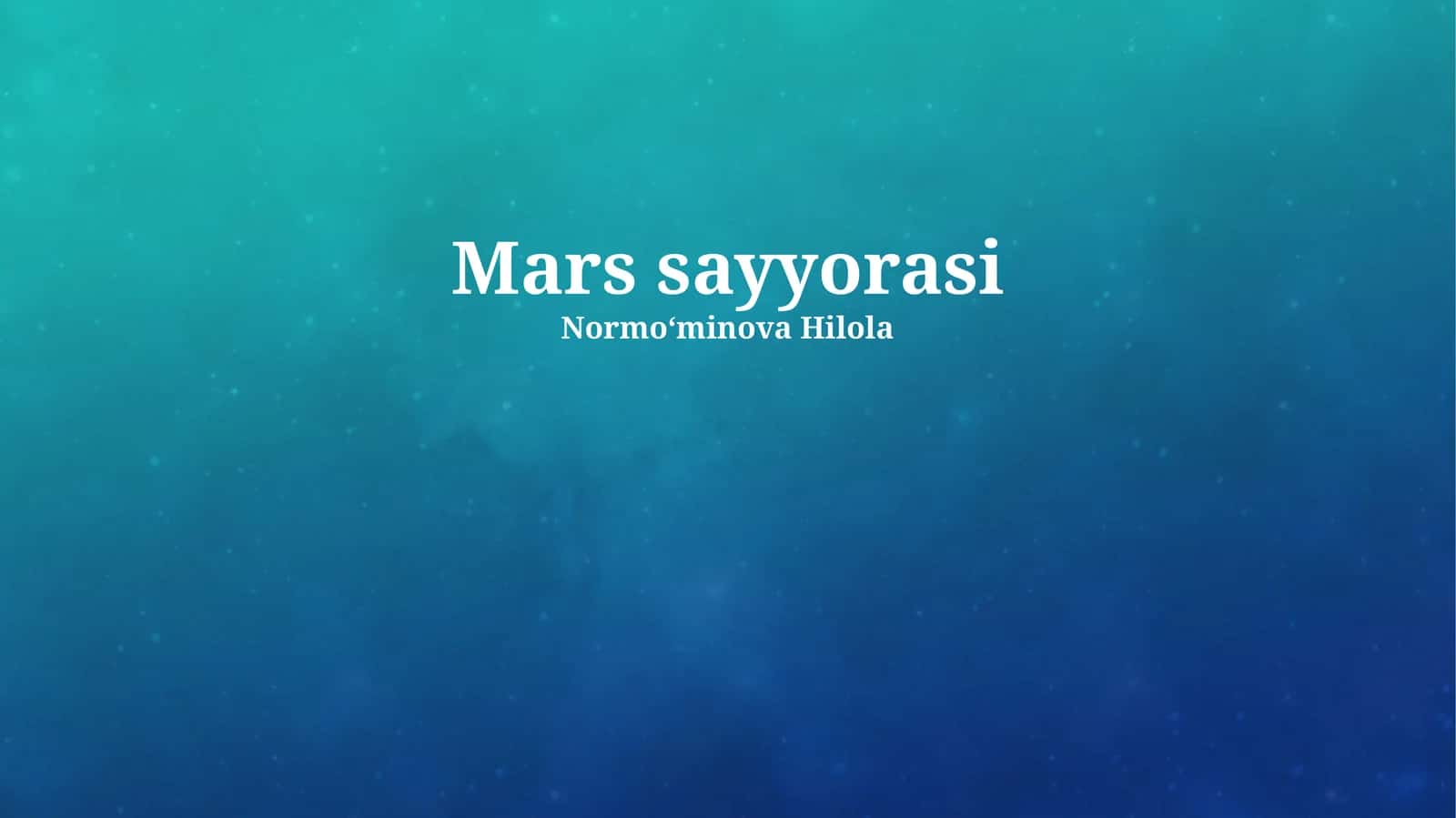 Mars sayyorasi 1