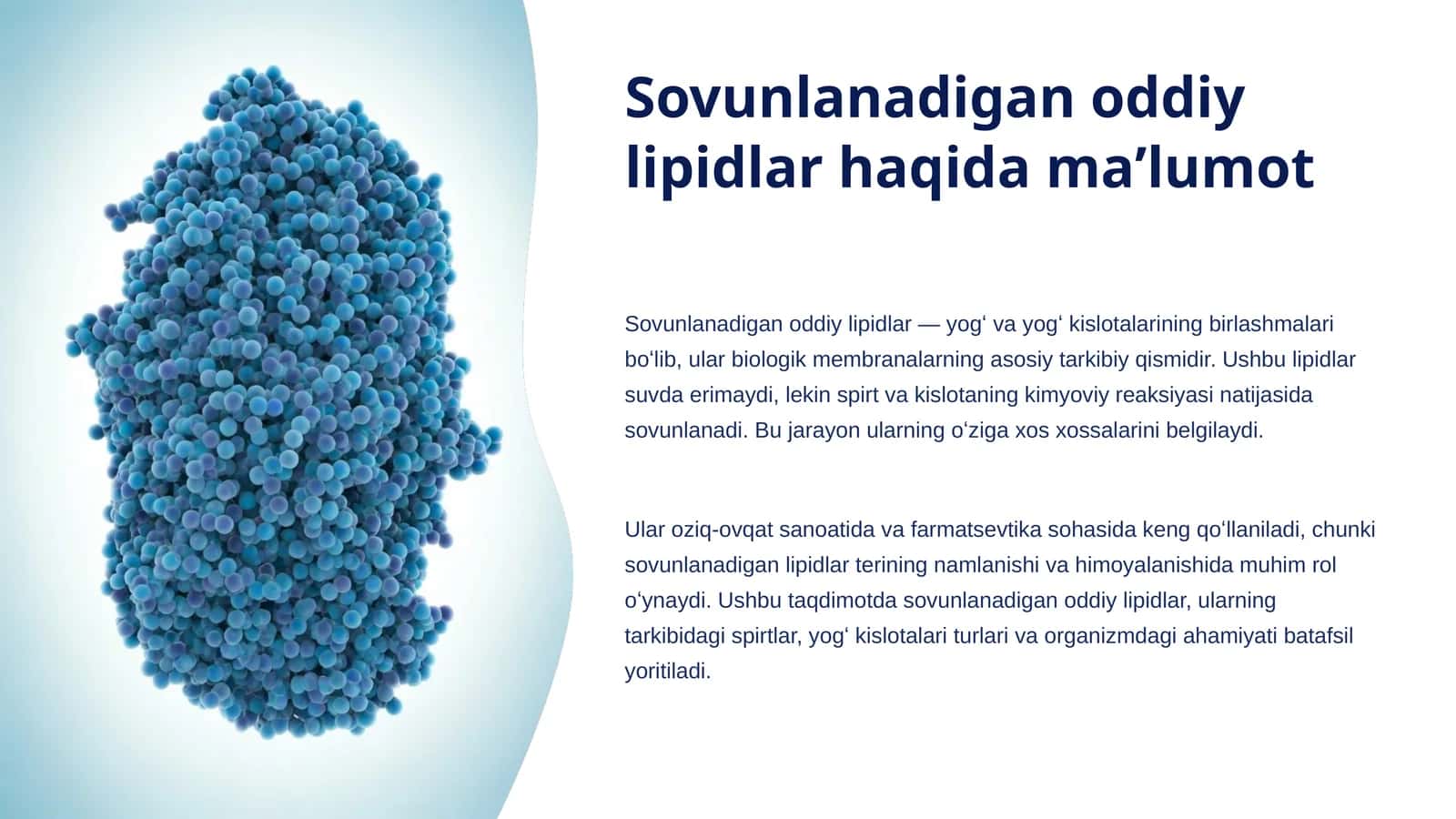 Sovunlanadigan oddiy lipidlar haqida maʼlumot 1