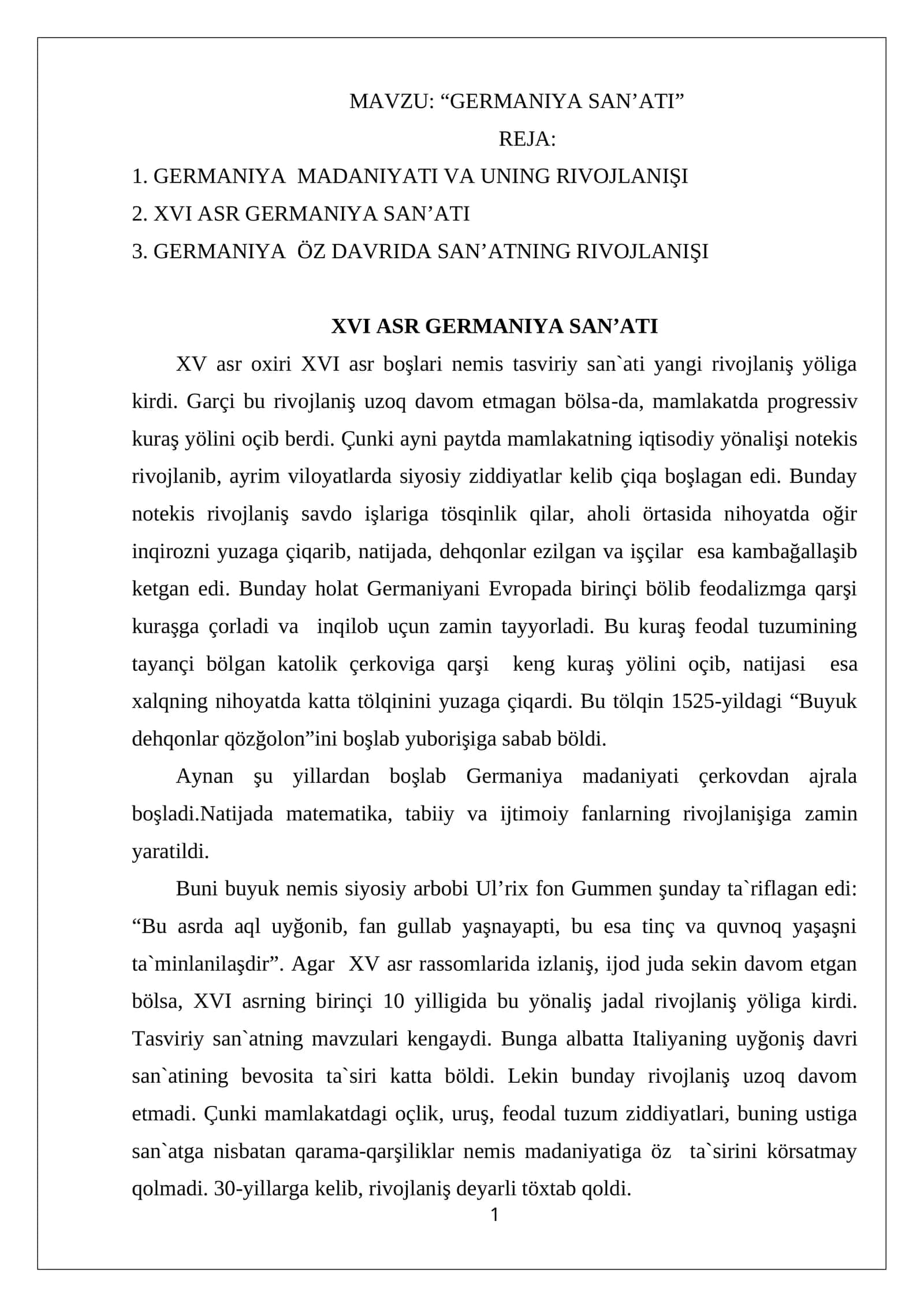 GERMANIYA SAN’ATI 1