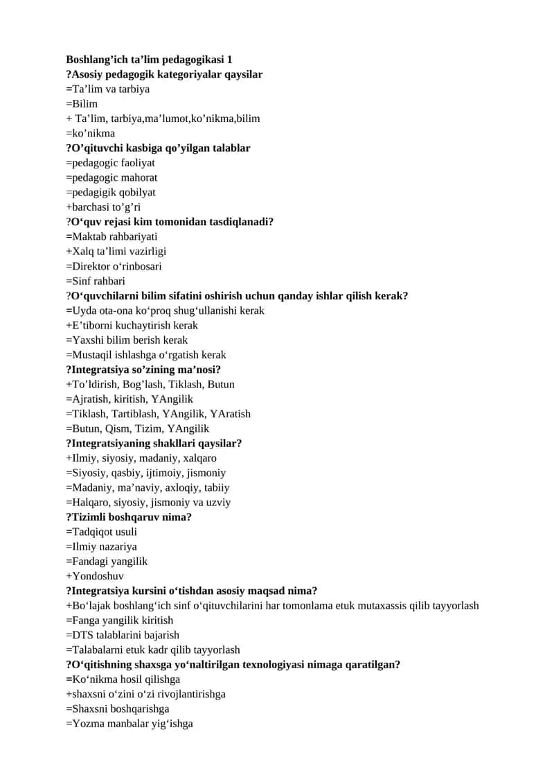 Boshlang’ich ta’lim pedagogikasi 1