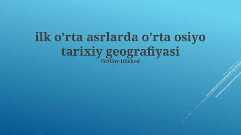 Markaziy Osiyo tarixiy geografiyasi 1
