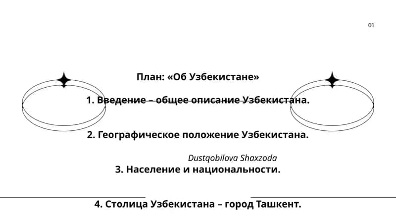 План: «Об Узбекистане» 1