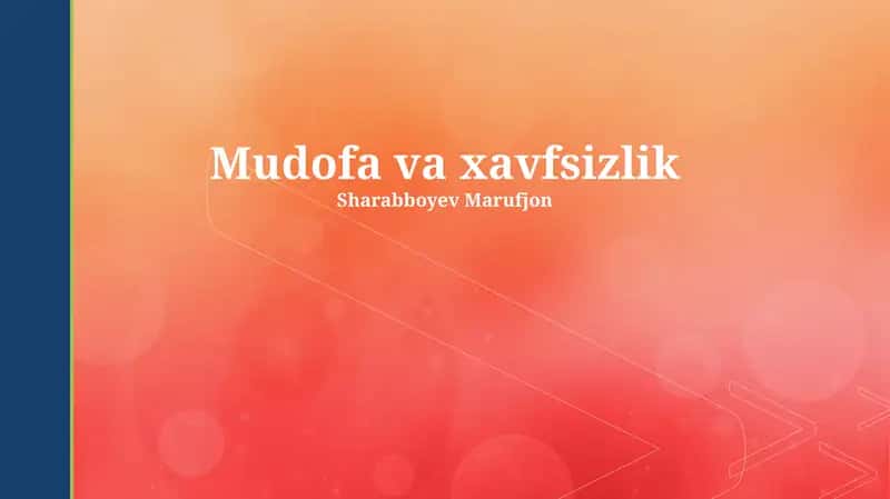 Mudofa va xavfsizlik 1