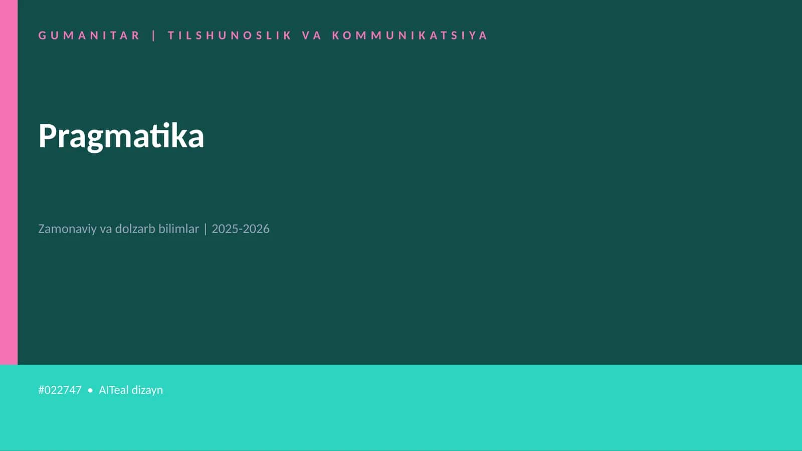 Pragmatika 1