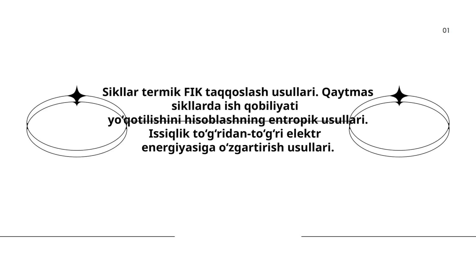 Sikllar termik FIK taqqoslash usullari 1