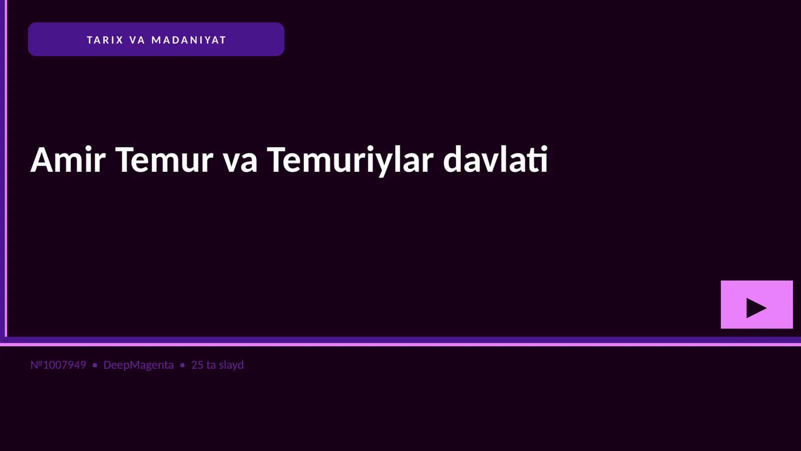 Amir Temur va Temuriylar davlati 1