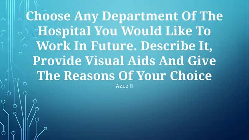 Hospital Departments 1