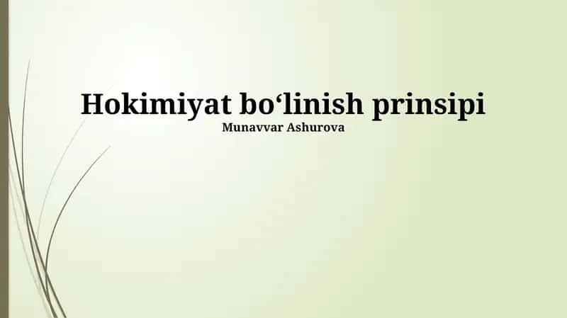 Hokimiyat boʻlinish prinsipi 1