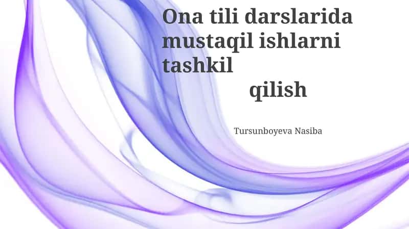 Mustaqil ishni tashkil etish usullari 1