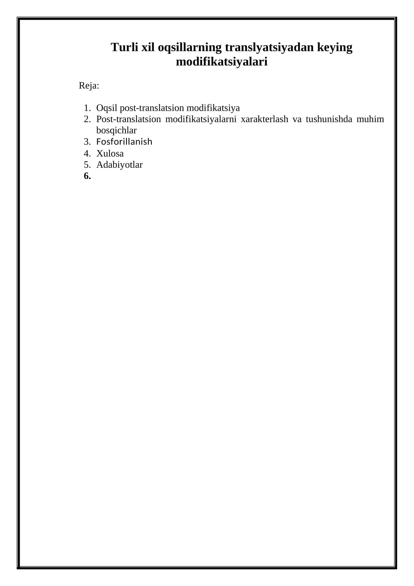 Oqsil post-translatsion modifikatsiya 1