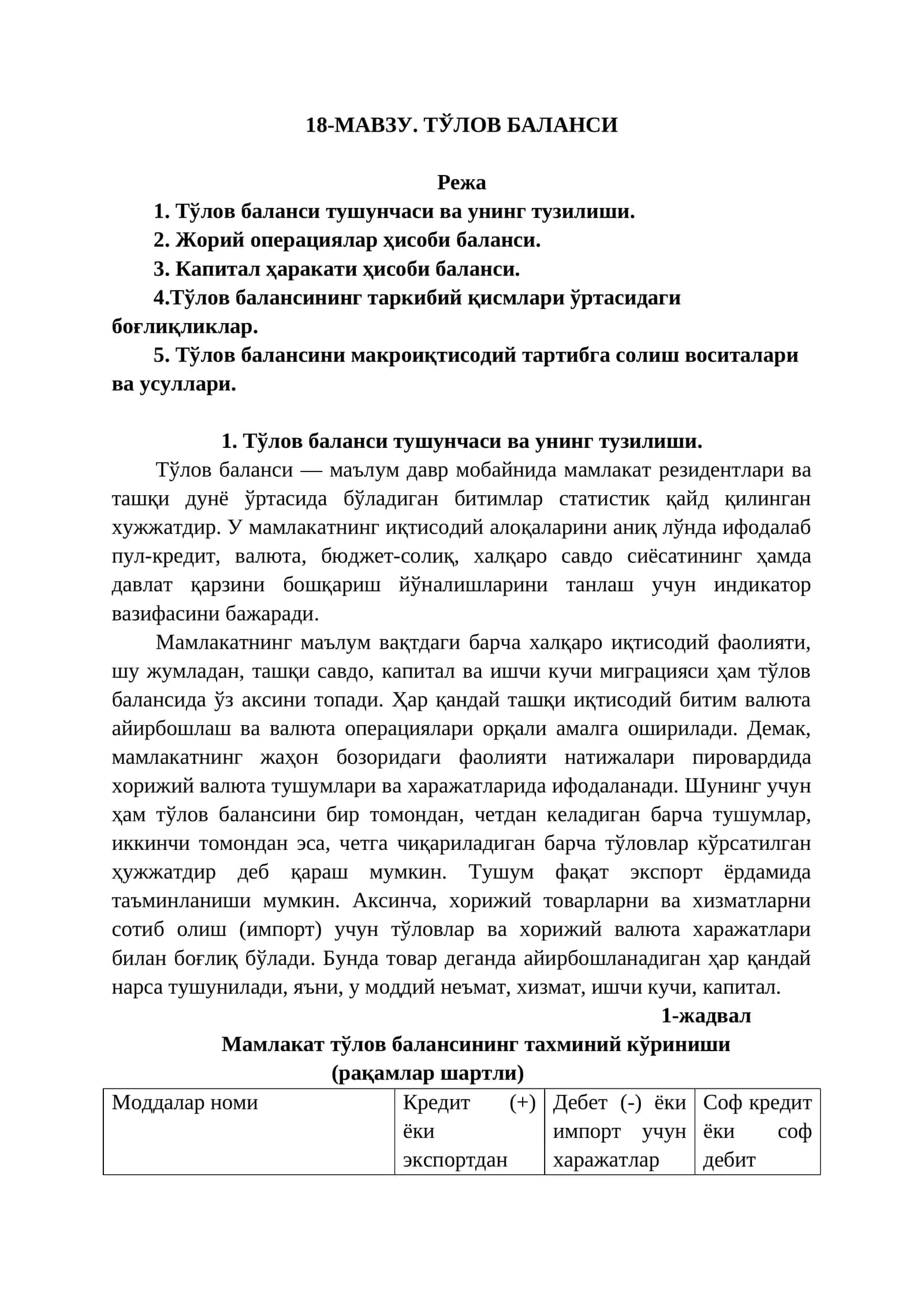 Тўлов баланси 1