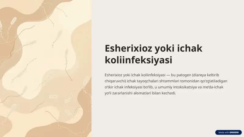 Esherixioz yoki ichak koliinfeksiyasi 1