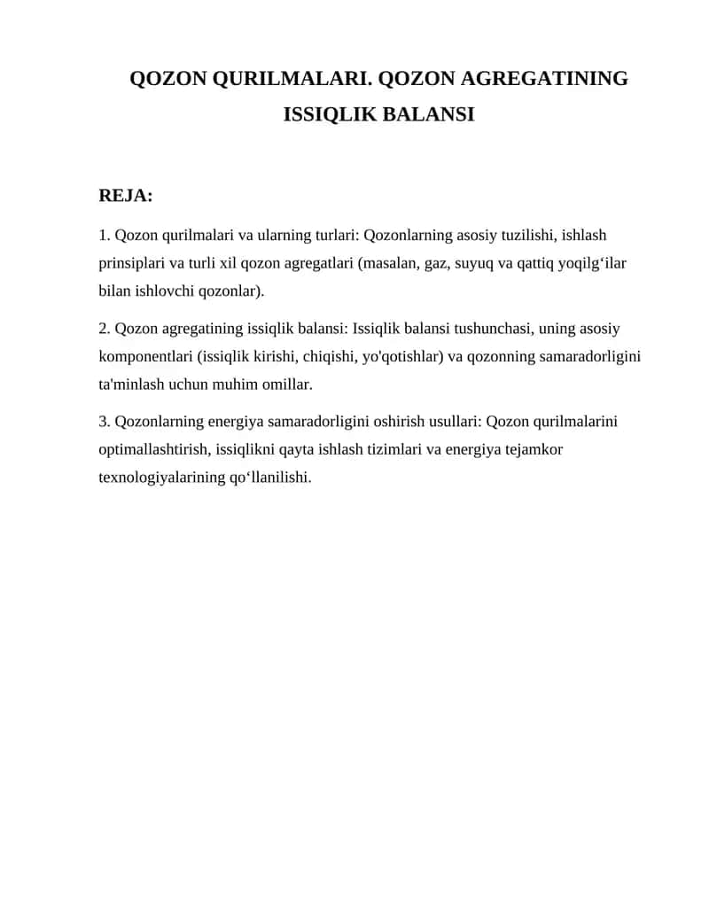 Qozon qurilmalari va ularning turlari 1
