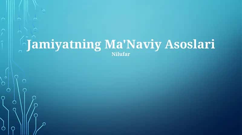 Jamiyatning Ma'Naviy Asoslari 1