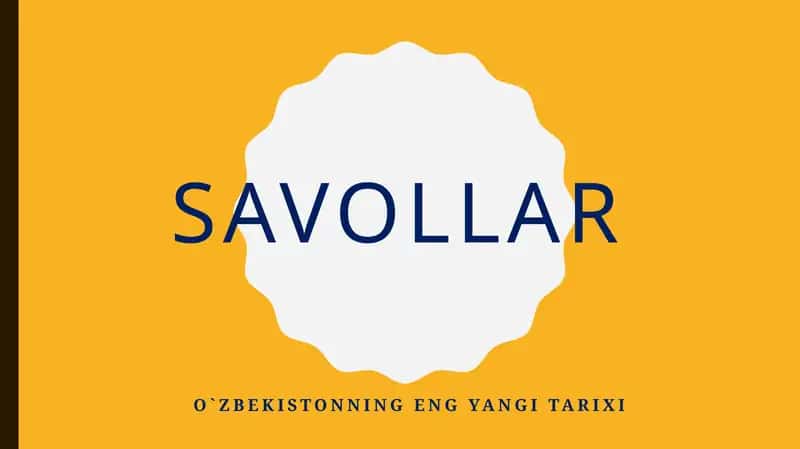 O`zbekistonning eng yangi tarixi 1