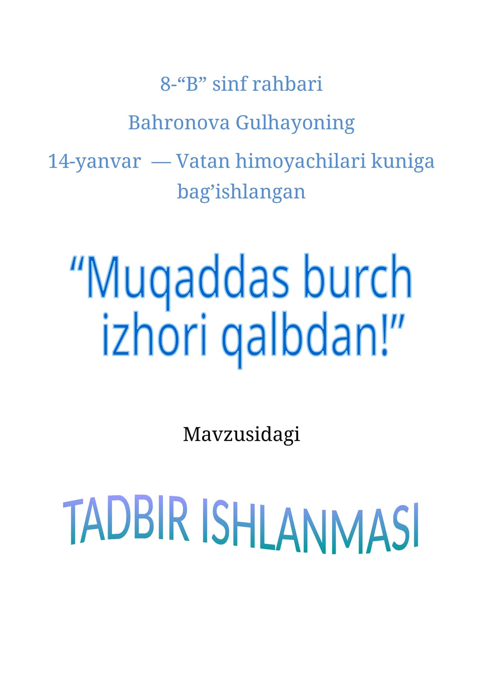 TADBIR ISHLANMASI 1