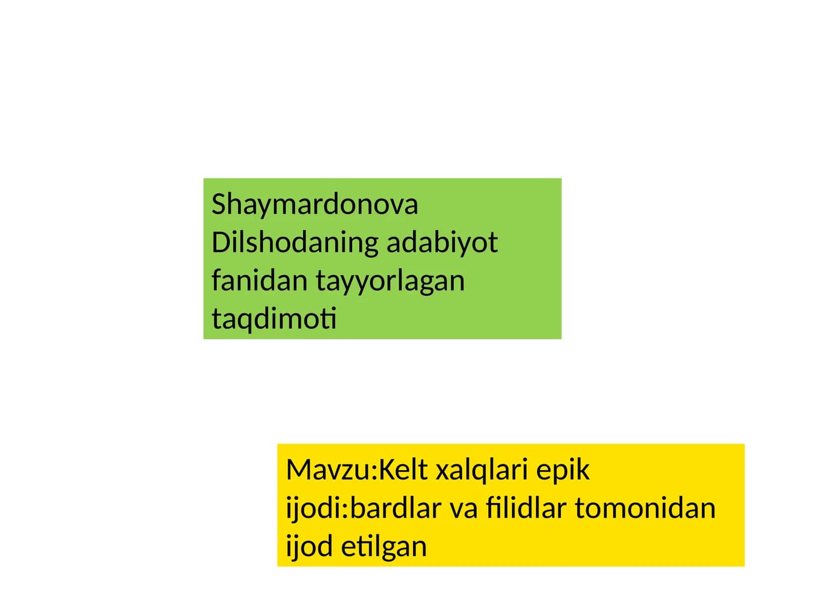 Kelt xalqlar epik ijodi: bardlar va filidlar tomonidan ijodetilgan 1