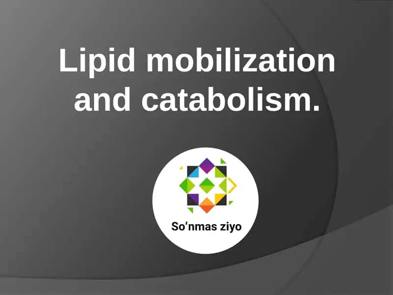 Lipid mobilization and catabolism 1