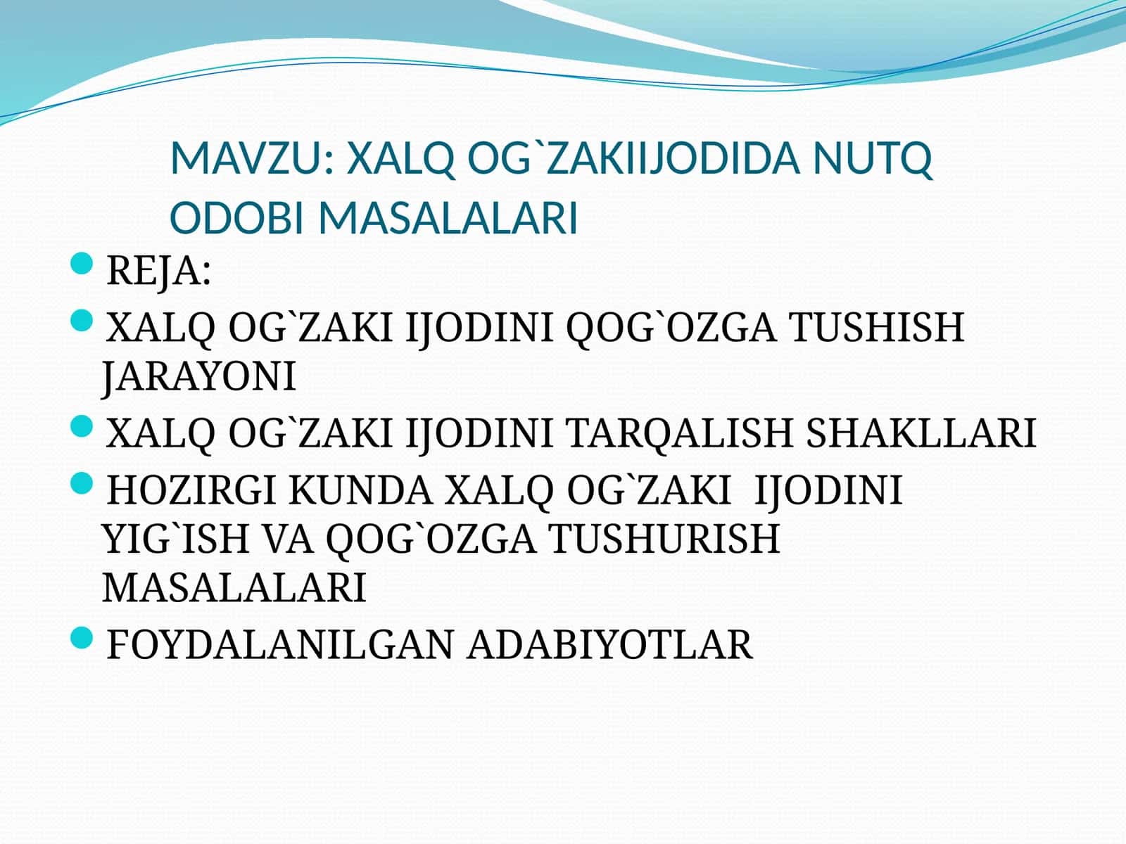 XALQ OG`ZAKI IJODIDA NUTQ ODOBI MASALALARI 1