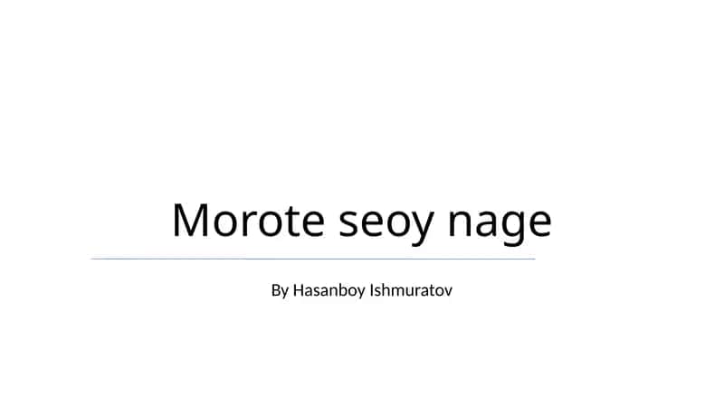 Morote seoy nage 1