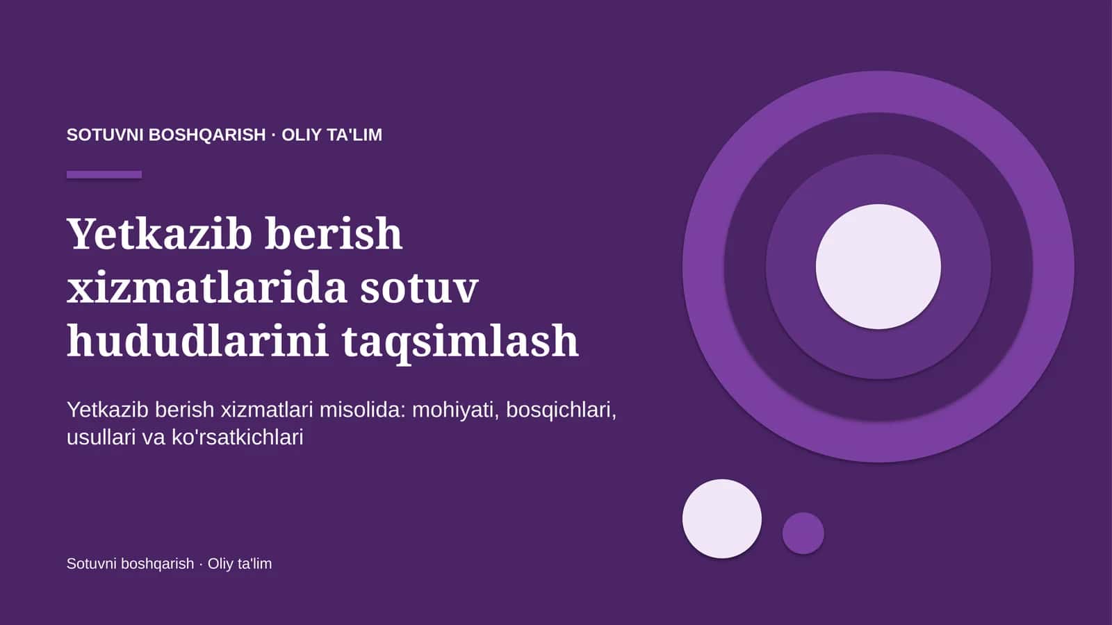 Yetkazib berish xizmatlarida sotuv hududlarini taqsimlash 1
