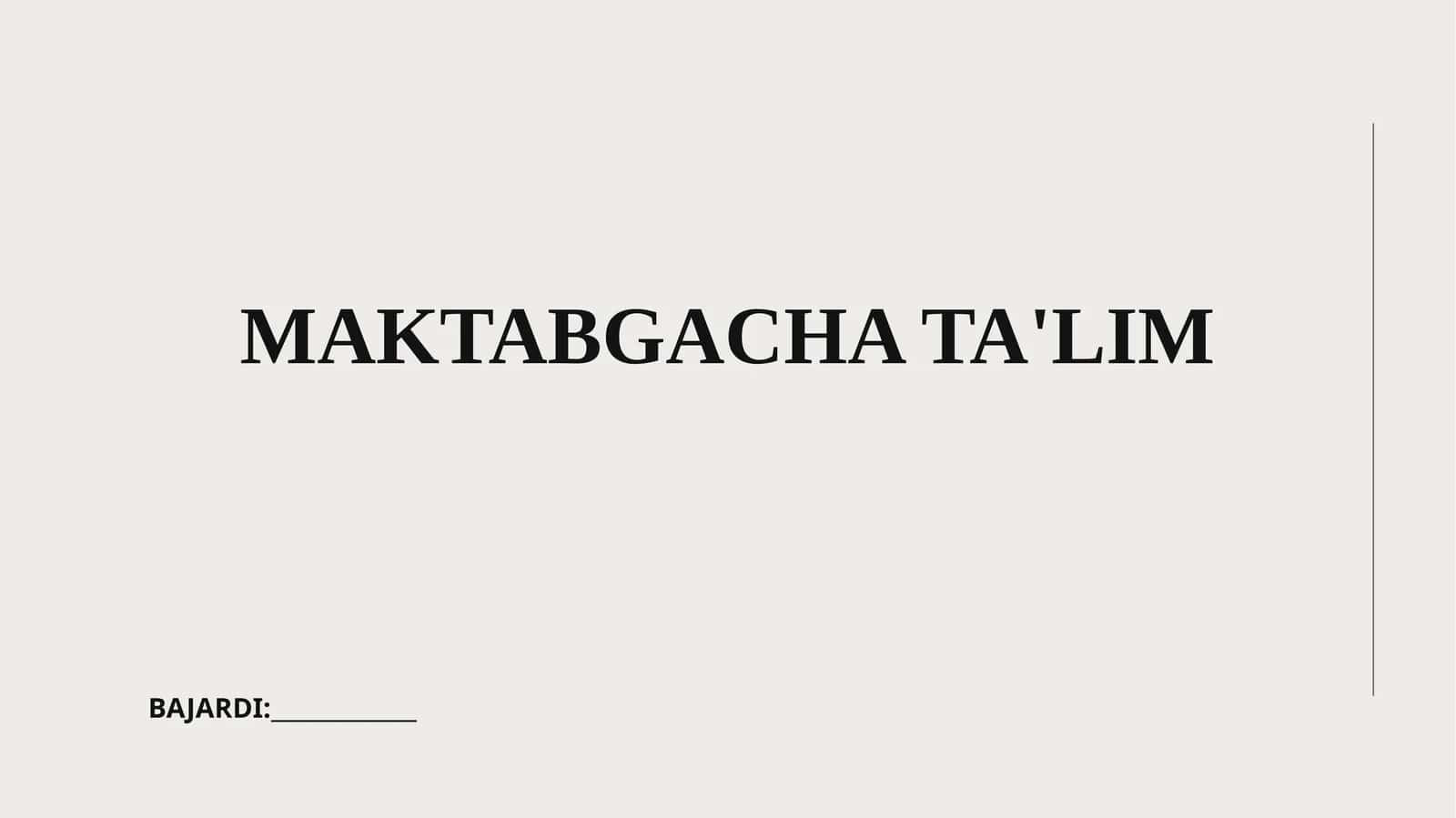 Maktabgacha ta'lim 1