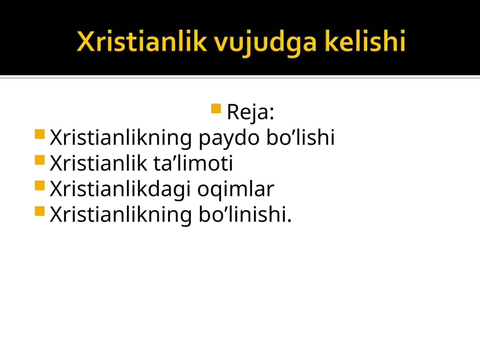 Xristianlikning paydo bo’lishi 1
