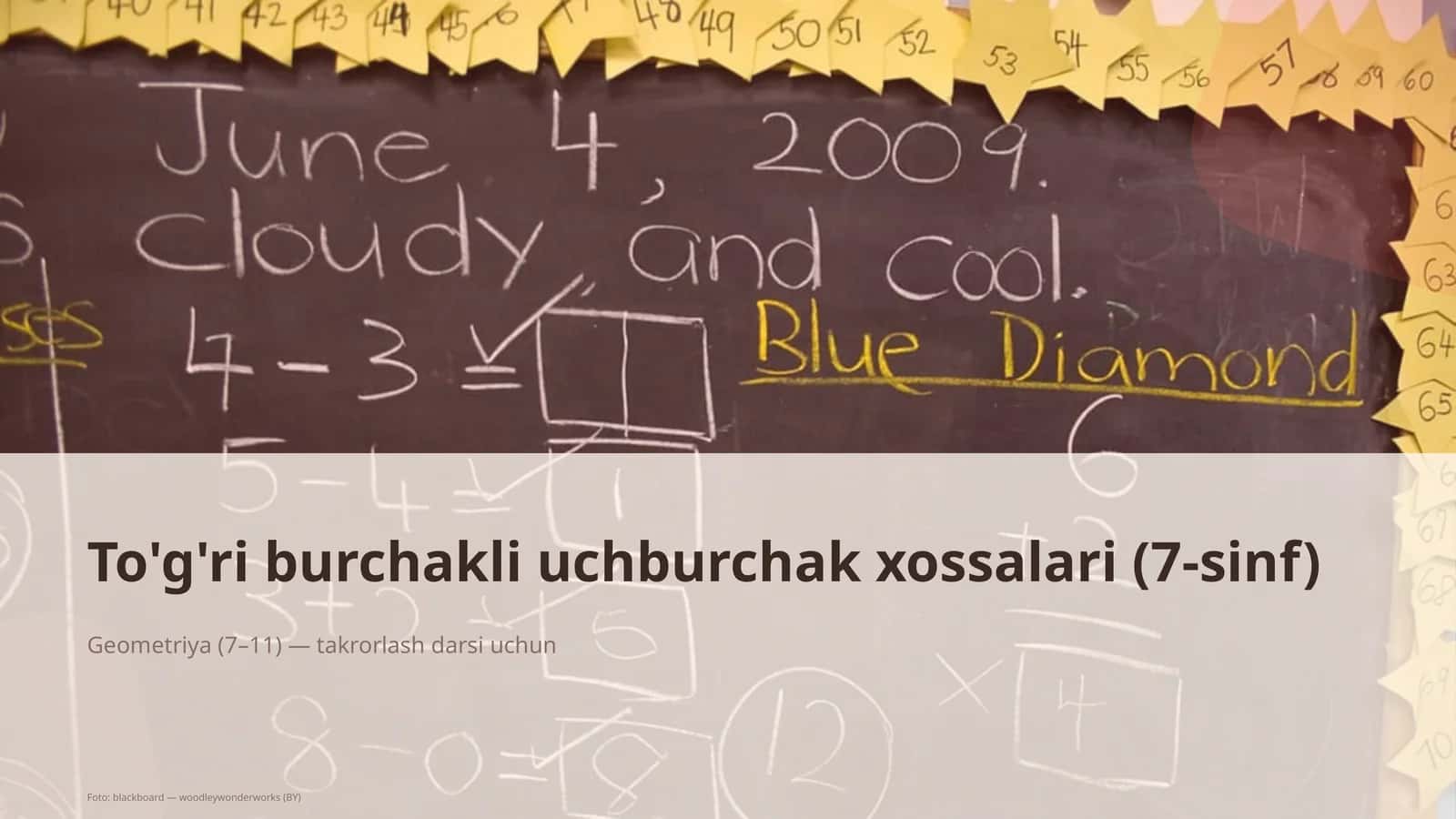 To'g'ri burchakli uchburchak xossalari (7-sinf) 1