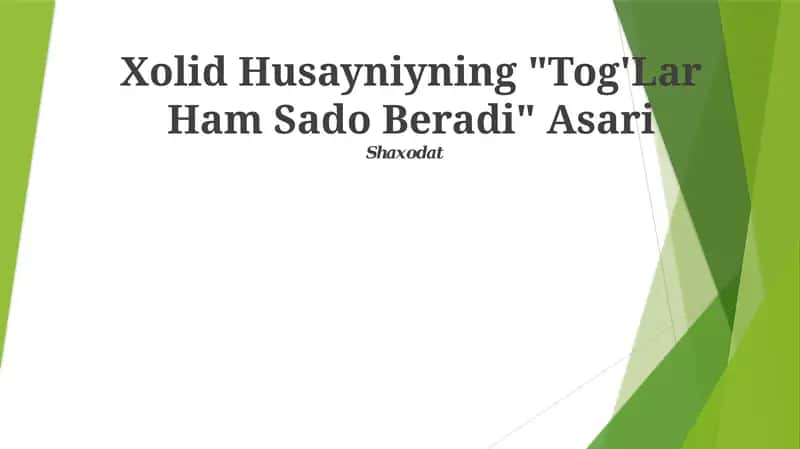 Tog'Lar Ham Sado Beradi 1
