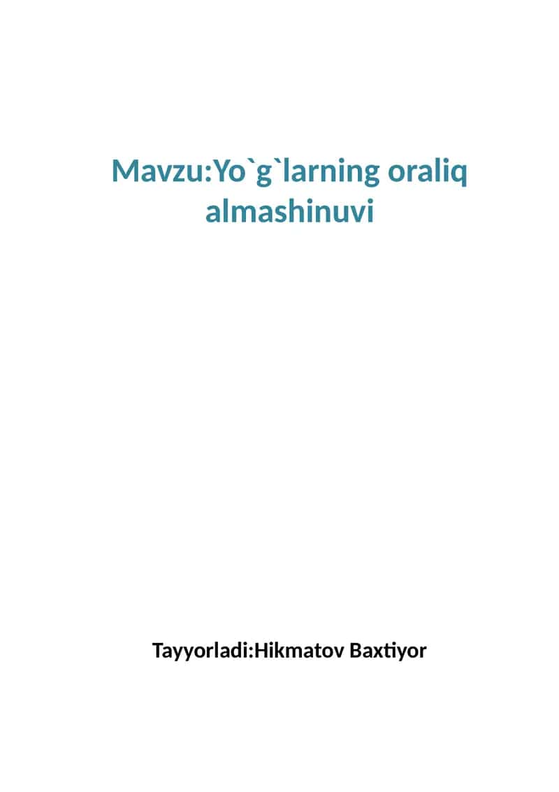 Yo`g`lar 1