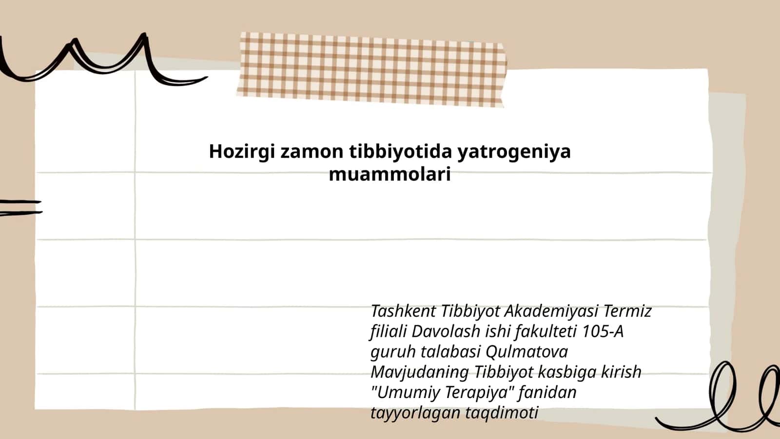 Umumiy Terapiya fanidan tayyorlagan taqdimot 1