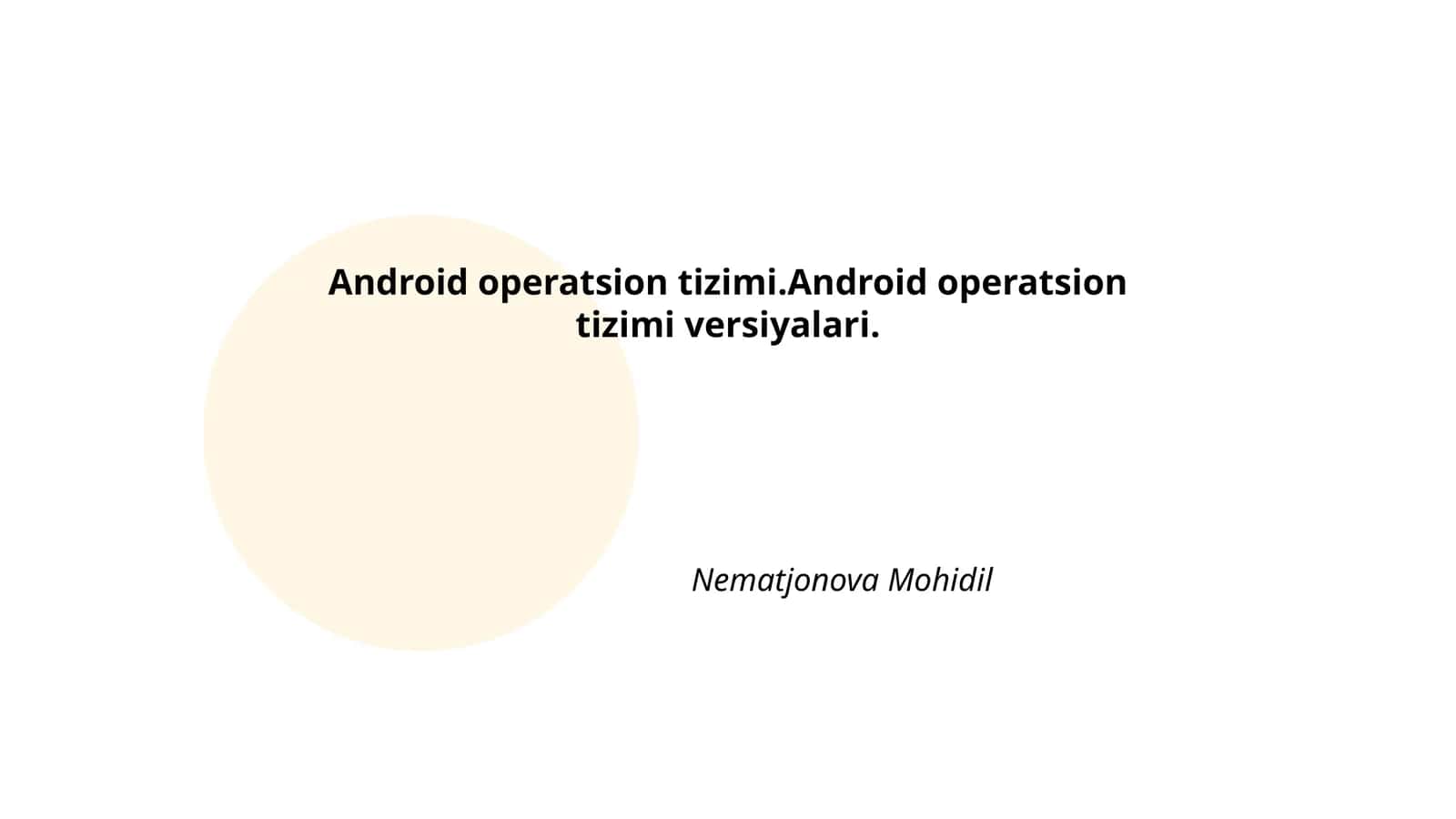 Android operatsion tizimi 1