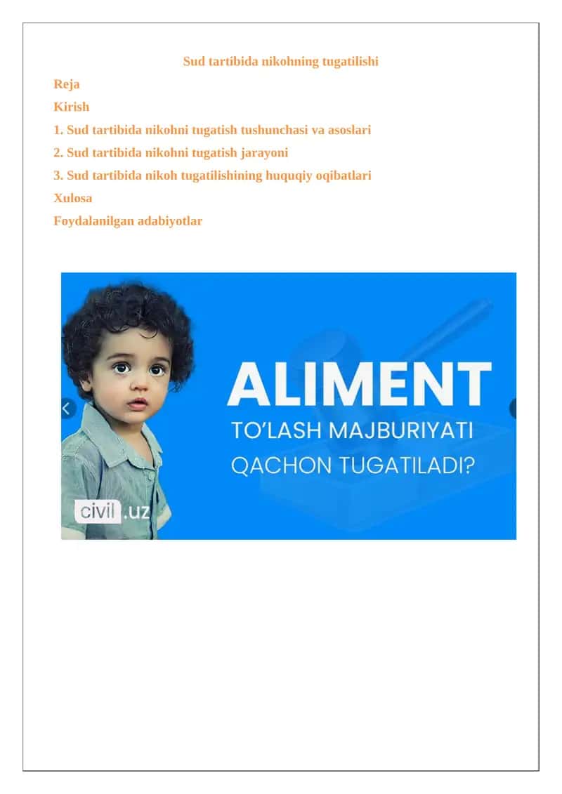 Sud tartibida nikohning tugatilishi 1