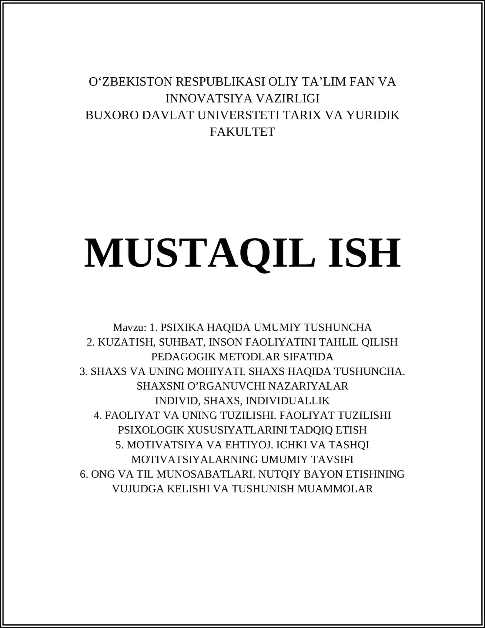 PSIXIKA HAQIDA UMUMIY TUSHUNCHA 1