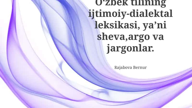 Oʻzbek Tilining Ijtimoiy-dialektal Leksikasi 1