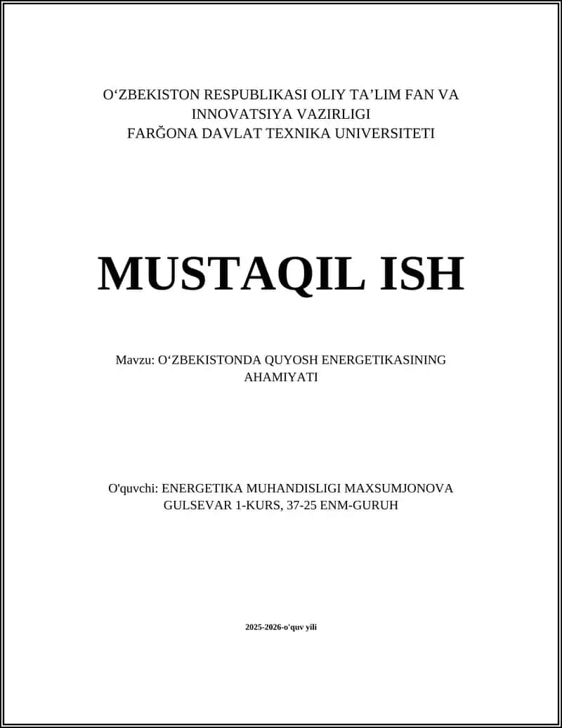OʻZBEKISTONDA QUYOSH ENERGETIKASINING AHAMIYATI 1