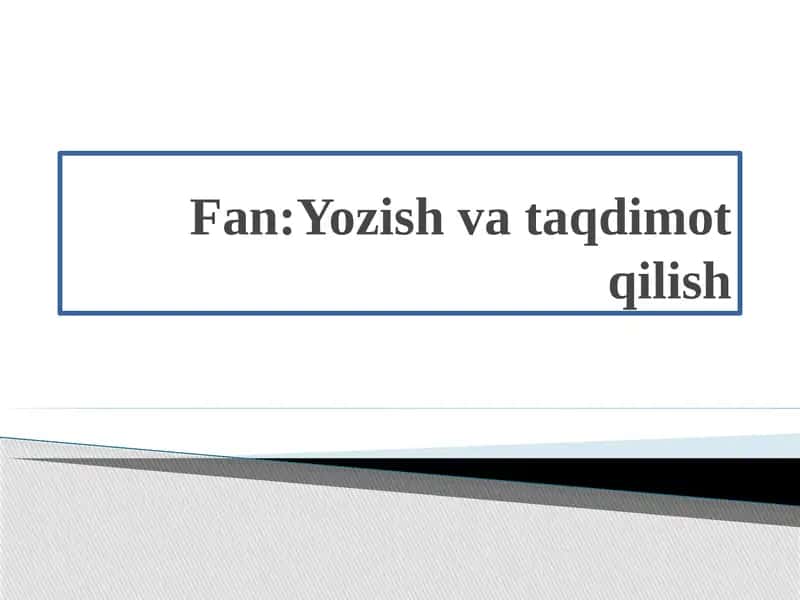 Yozma nutq va uning xususiyatlari 1