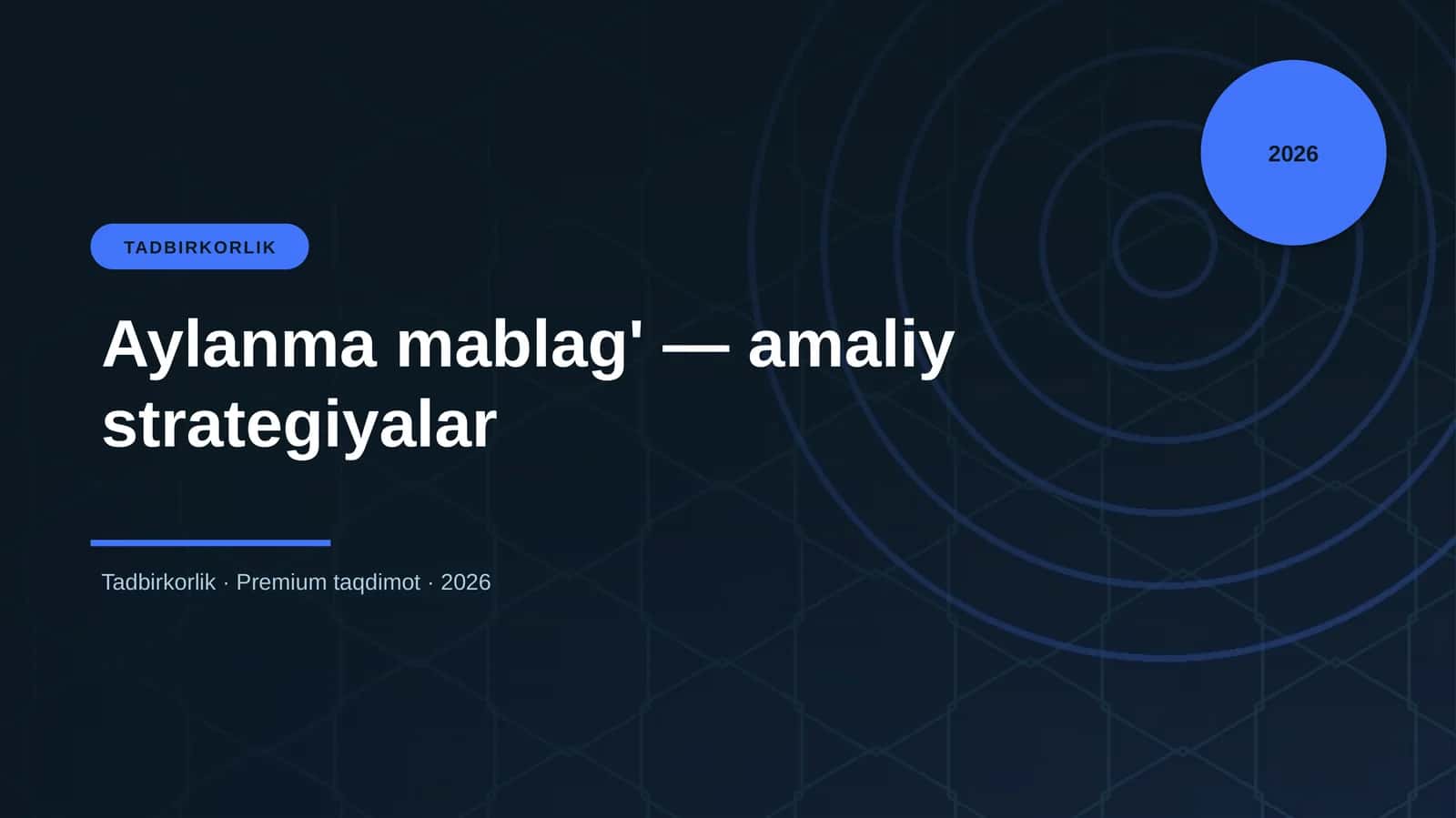 Aylanma mablag' — amaliy strategiyalar 1