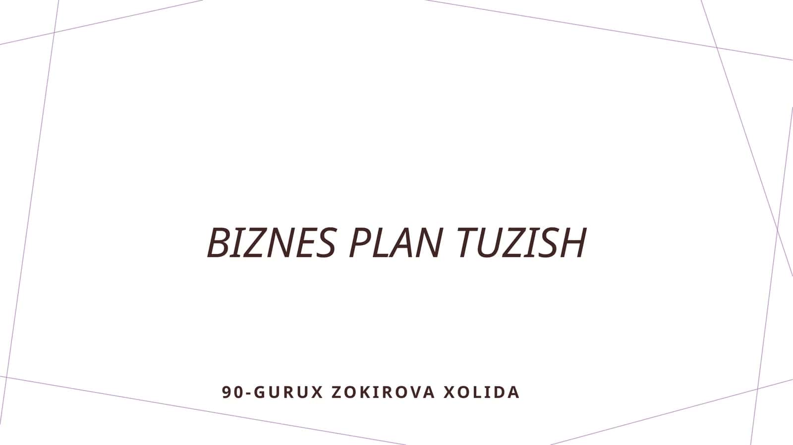 Biznes plan tuzish 1