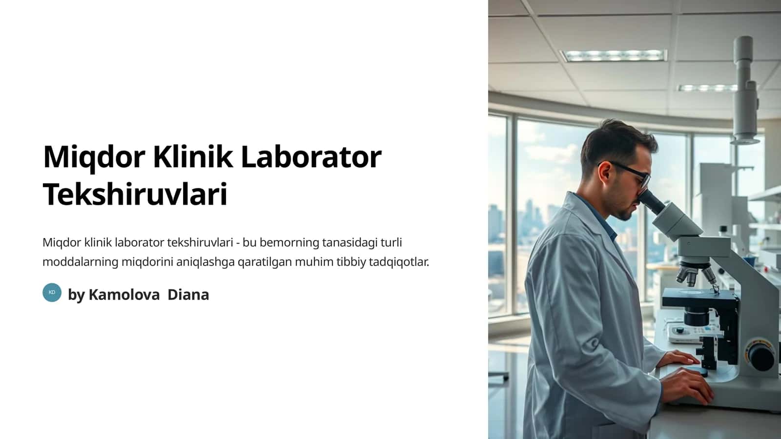 Miqdor Klinik Laborator Tekshiruvlari 1