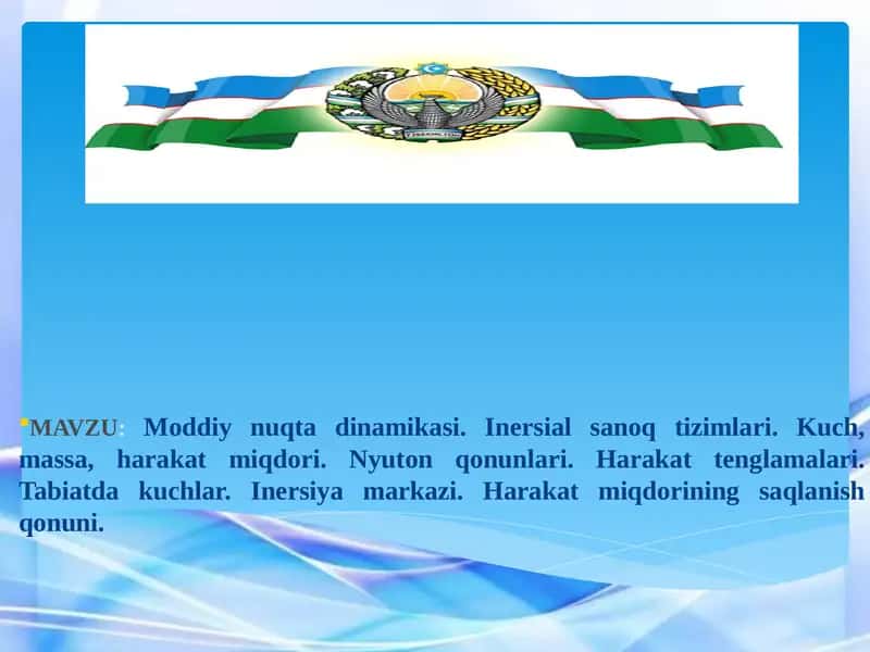 Moddiy nuqta dinamikasi 1