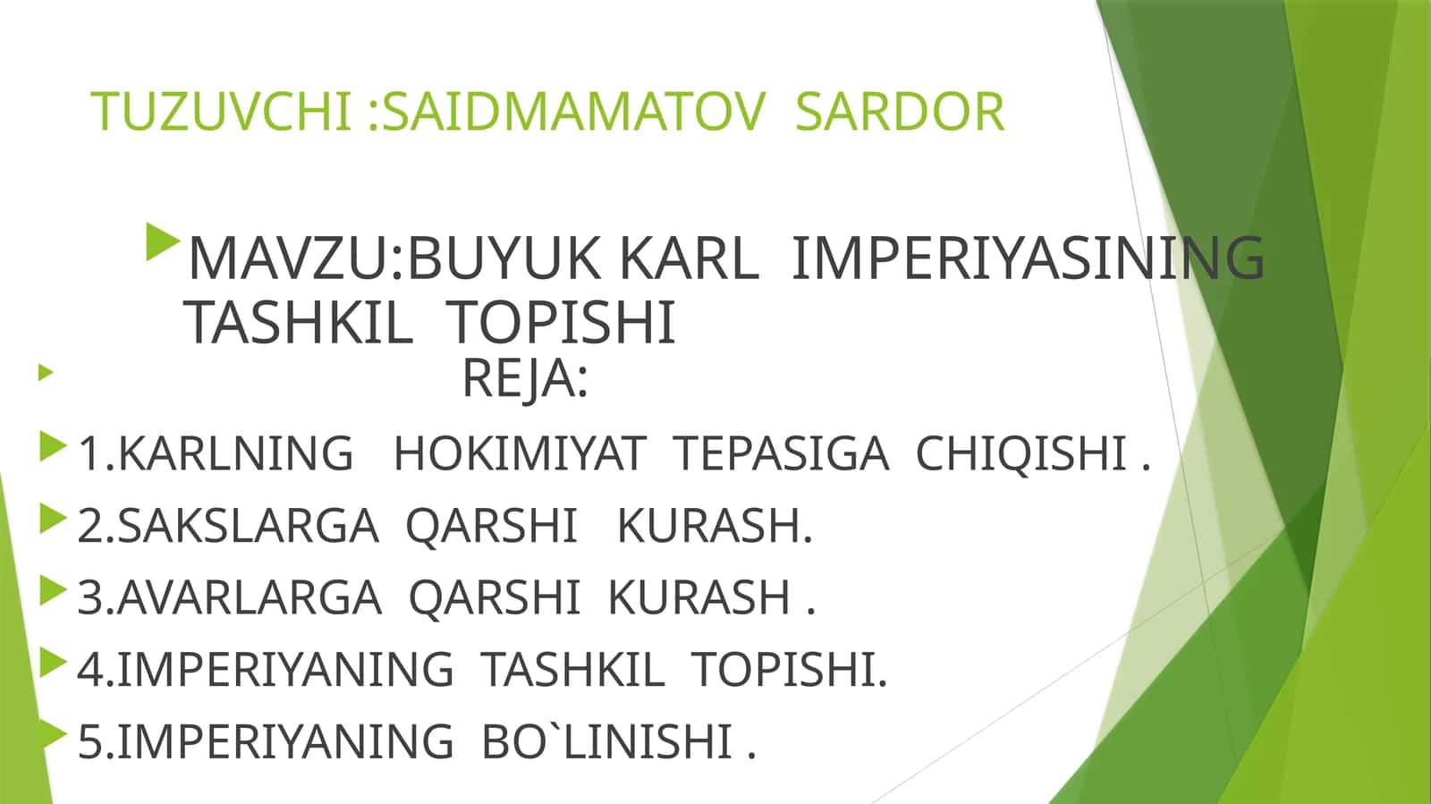 BUYUK KARL IMPERIYASINING TASHKIL TOPISHI 1