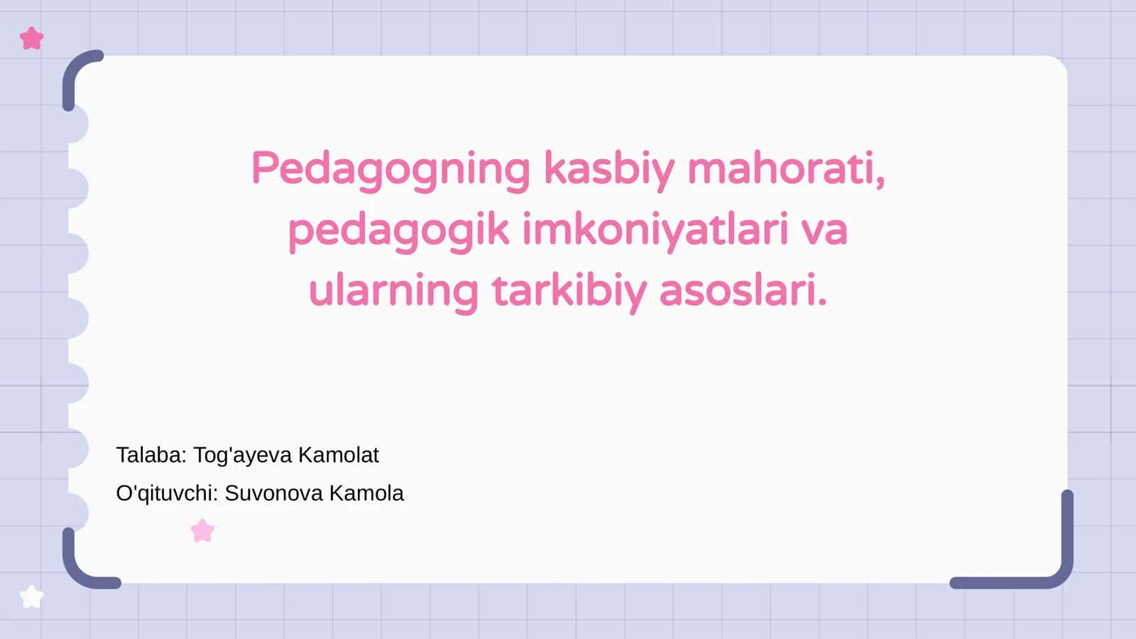 Pedagogning kasbiy mahorati 1