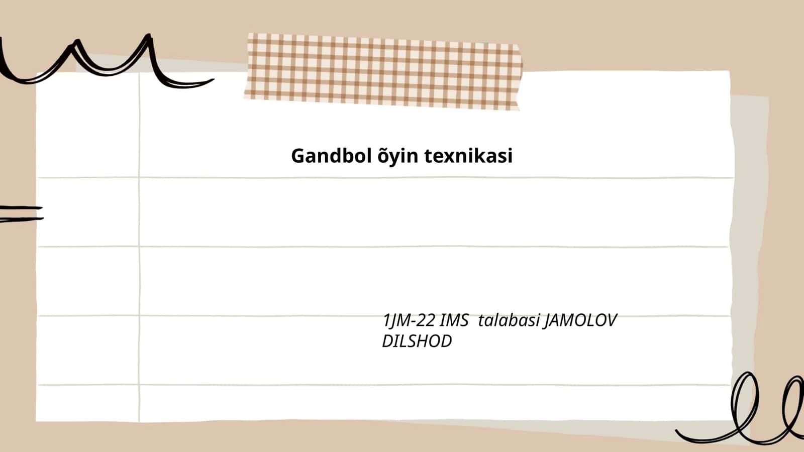 Gandbol õyin texnikasi 1