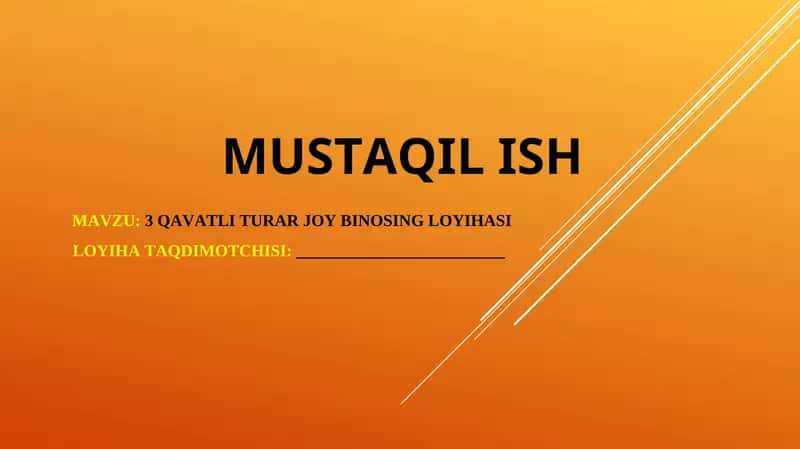 3 Qavatli Turar Joy Binosing Loyihasi 1